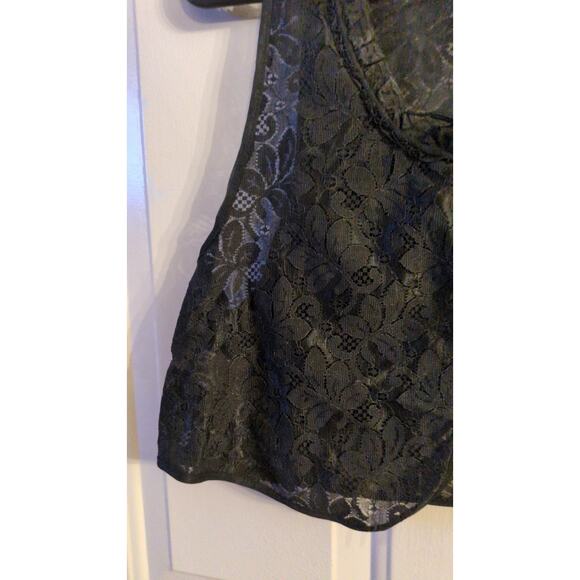 Vintage Pandora Womens Black Lace Lingerie Tie Vest, Small, Goth Witchy Coquette - Picture 3 of 8